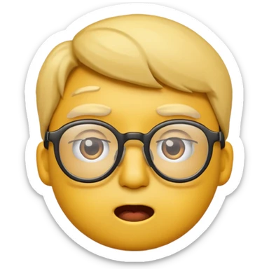 Make a confused emoji with glasses down sticker