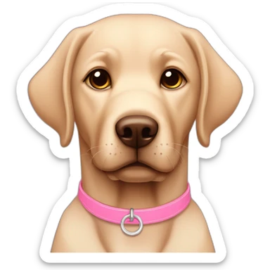 Labrador adulto chocolate con collar rosa sticker
