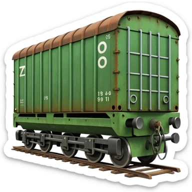 green freight train sticker