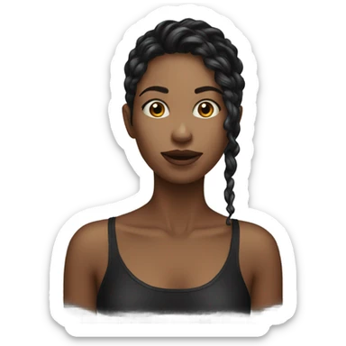 Drink water woman hair black sticker