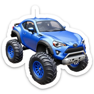Silver Tractor wheels on monster glossy ultramarine body 2025 Toyota 86 off-road rc rally car  sticker