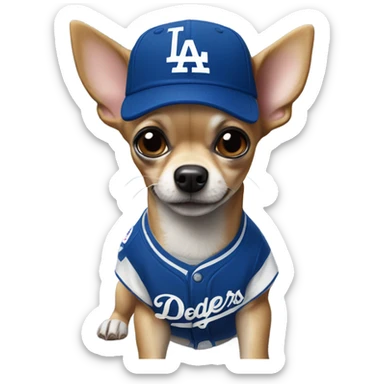 Los Angeles Dodgers Chihuahua sticker