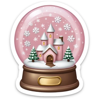 Light pink and beige snow globe sticker