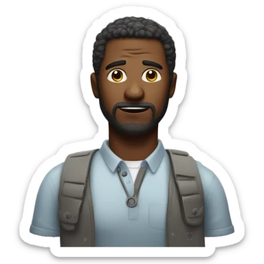 man asking for help sticker