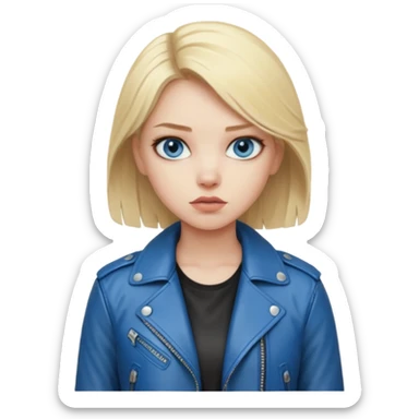 dessiner moi une fille assez rebelle et qui est blonde au yeux bleu sticker