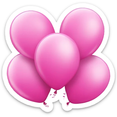 Four Pink balloons that spell 2025 sticker