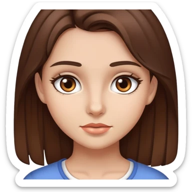 A Girl with Brown hair Dark Brown eyes  sticker