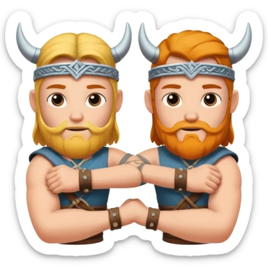two arms holding each others forearms viking clasp style sticker