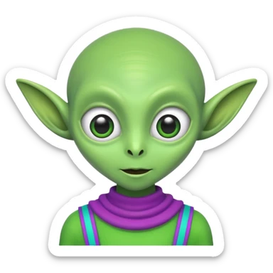 quirky silly alien  sticker