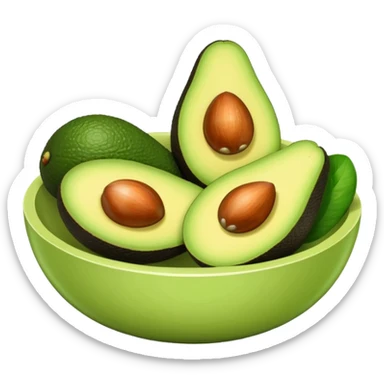 a bowl with avocado slices sticker