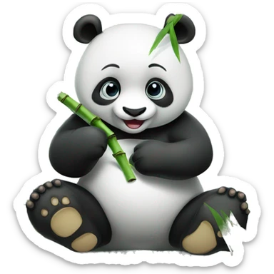 PANDA EATING BAMBOO NEAR EFFIL TOWER sticker