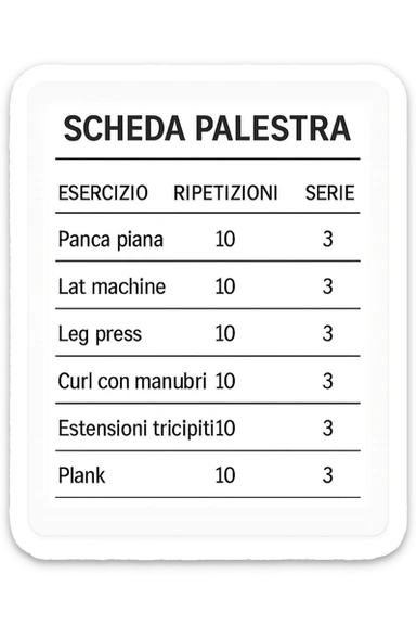 Scheda da palestra su sfondo isolato senza sfondo in italiano specifica sticker