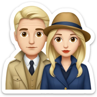 Gus & Joanna - British cool couple sticker