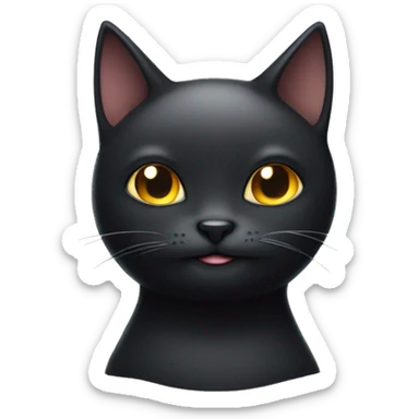 Black cat , face only, with a smirk on his face, with halo around his head sticker