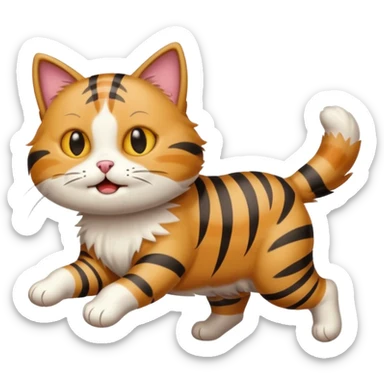 Cat Running Away from Dog sticker