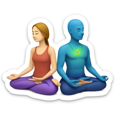 Chakra woman and man meditating  sticker