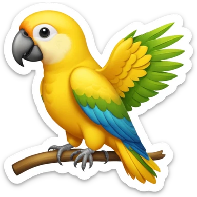 a simple full yellow parrot only.  sticker