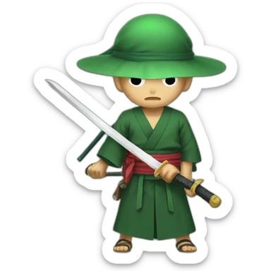 three sword zoro with one eye got blind sticker