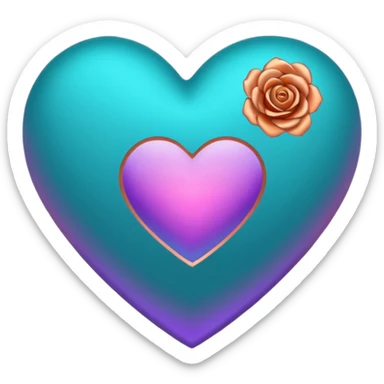 I need a teal, orange , purple, and rose gold Heart emoji  sticker