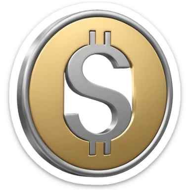 grey round dollar $ sign emoji sticker