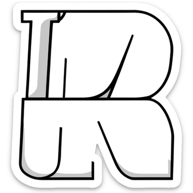 letters BLK black font with silver outline sticker