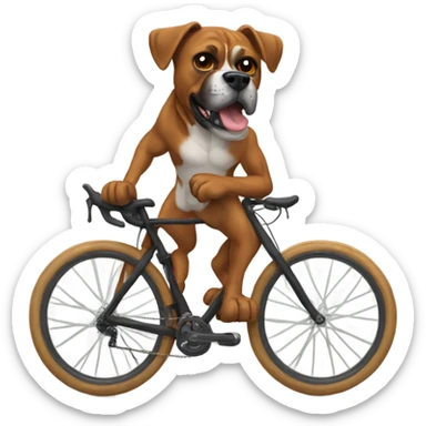 Boxer dog on a mountain bike sticker