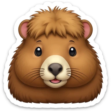 cute simple capybara emoji style sticker