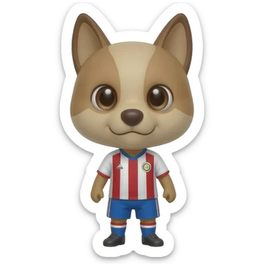 white and light brown shih zhu wearing a Paraguay soccer jersey v neck 2026 work cup sticker