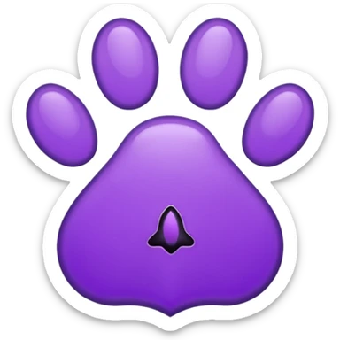 purple paw print sticker