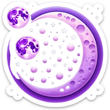 lunar cycles purple sticker