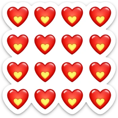 Red hearts glimmering loghts sticker