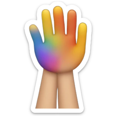 Two hands rozando los dedos colours sticker