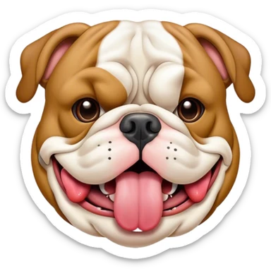 Bulldog inglés con la lengua para fuera hacia un lado  sticker