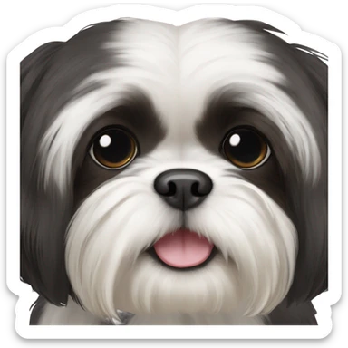 Two Shitz Tzu big faces more black with white Puppies sticker