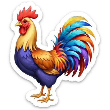 Happy rooster sticker