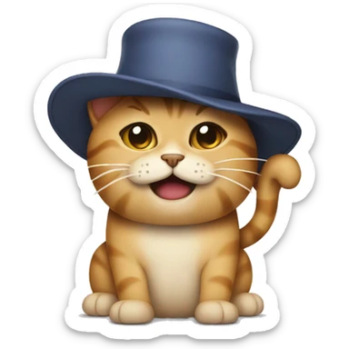 Cat crying with a hat on sticker