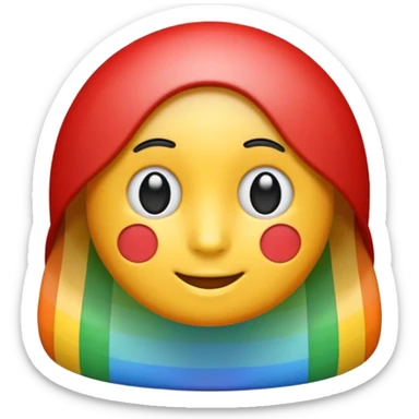 rainbow emoji with stripes in the order and colors of the German flag: black, red, and gold, classic emoji style sticker