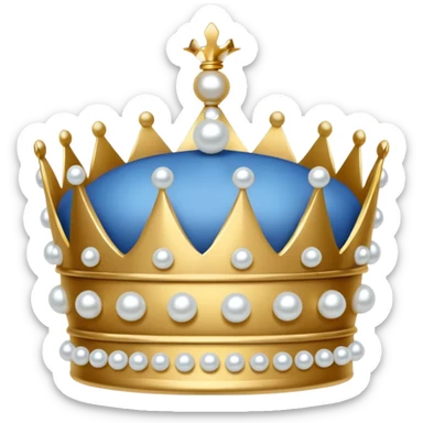 blue crown with 4 pearls sticker