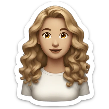20 year old white woman with light brown mid lengh wavy hair sticker