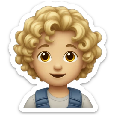 Toddler boy with wavy hair sticker