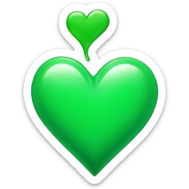 A green heart sticker