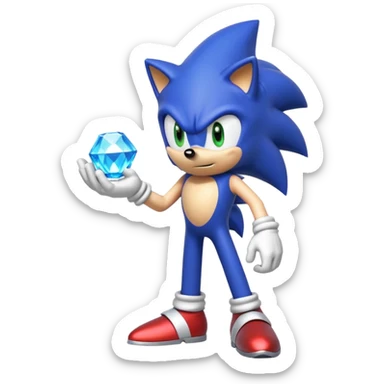 I want Sonic the hedgehog with chaos emeralds with the aura super sayian sticker
