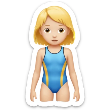 Child swimmer standing  sticker