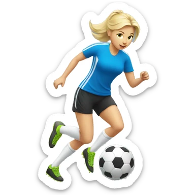 blond woman doing soccer tricks sticker