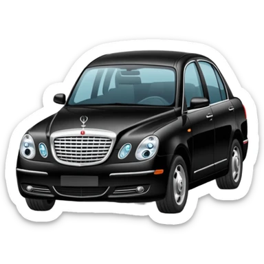 Crée-moi une voiture noire, berline, très classe La voiture  en long 2025classe S que d’un côté sticker