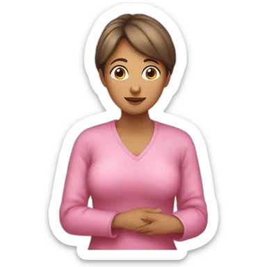 Woman examine for breast cancer sticker