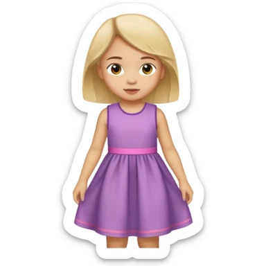 a little girl changing clothes sticker
