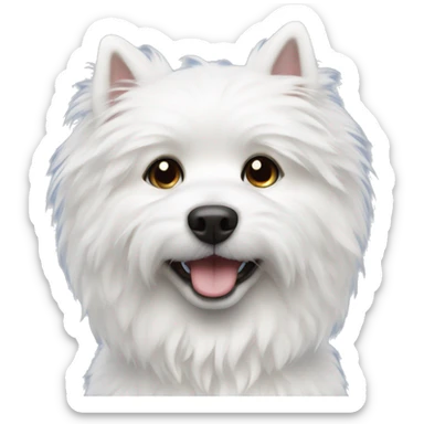 White furry dog sticker