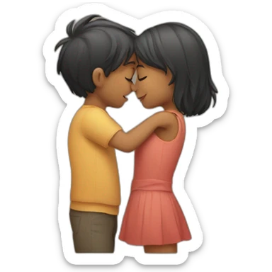kissing hug girl boy sticker