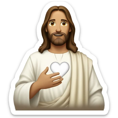 Jesus with a White Heart sticker